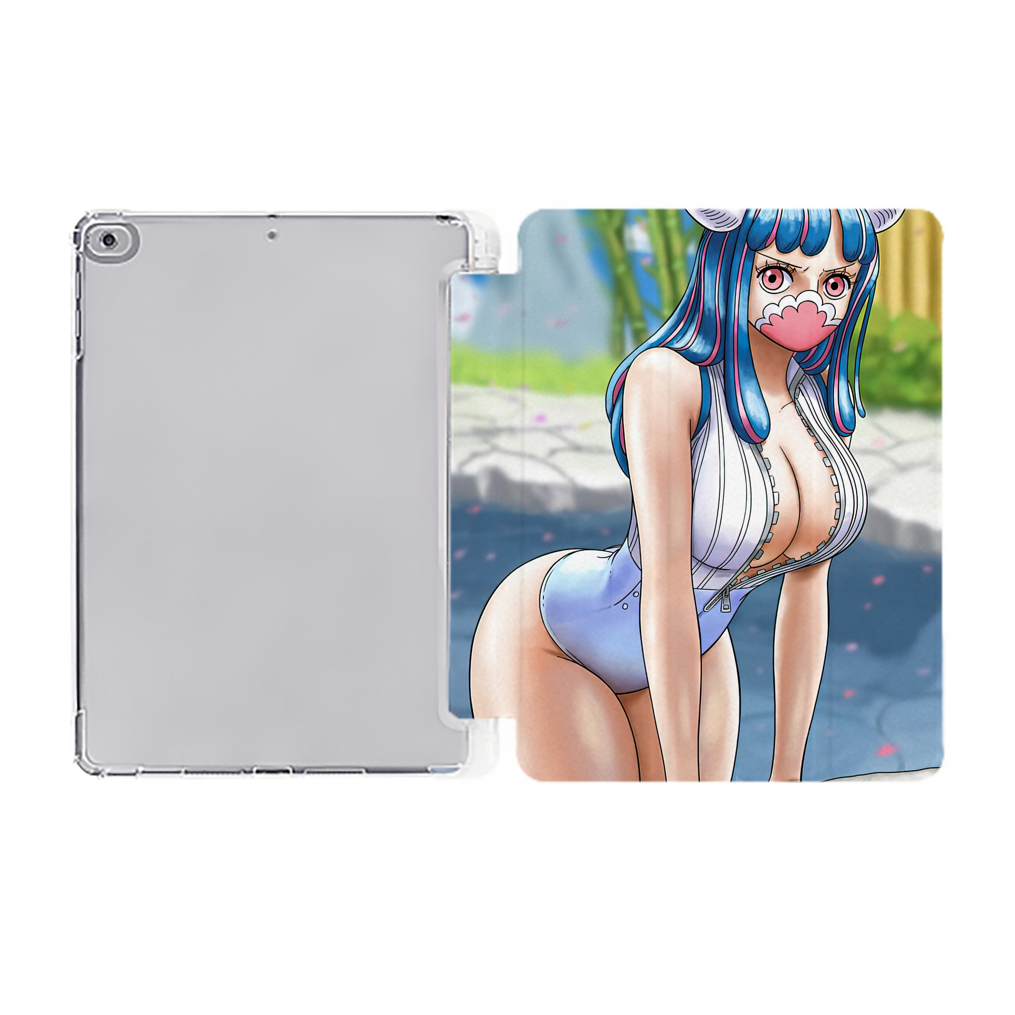 （画像用） ワンピース ONE PIECE IPad ケース ペン収納付き 三つ折りスタンド PUレザー×シリコン 対応機種9.5/10.5/10.9インチ